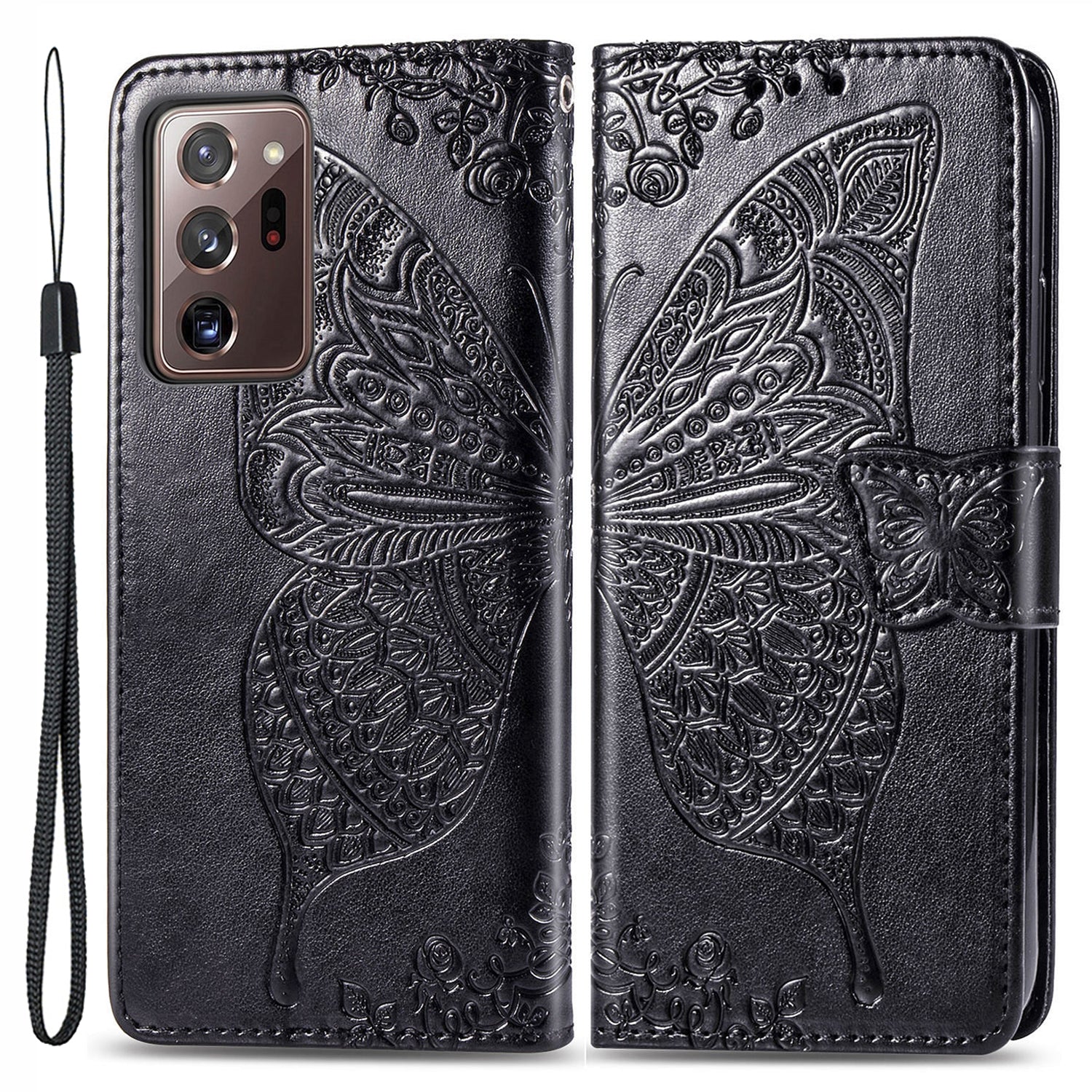 For Samsung Galaxy Note20 Ultra Note20 Ultra 5G Imprinted Butterfly Pattern PU Leather Case Full Protection Stand Wallet Cover with Strap For Samsung Galaxy Note20 Ultra Note20 Ultra 5G Imprinted Butterfly Pattern PU Leather Case Full Protection Stand Wallet Cover with Strap